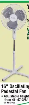 Menards 16 Oscillating Pedestal Fan offer