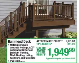 Menards Hammond Deck offer