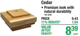Menards Cedar 4 x 4 Post Caps offer