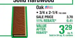 Menards Oak Solid Hardwood offer