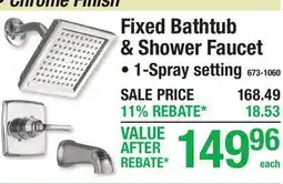 Menards Fixed Bathtub & Shower Faucet offer