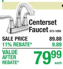 Menards Delta Centerset Faucet offer