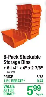 Menards 8-Pack Stackable Storage Bins offer