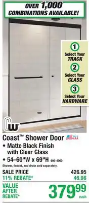 Menards Coast Shower Door offer