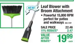 Menards Leaf Blower with Broom Attachment offer