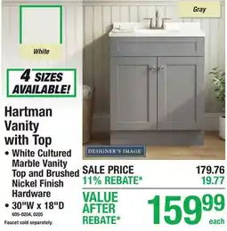 Menards Designer's Image Hartman Vanity with Top offer