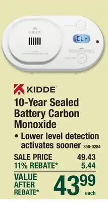Menards KIDDE 10-Year Sealed Battery Carbon Monoxide offer