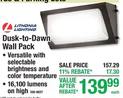 Menards LITHONIA LIGHTING Dusk-to-Dawn Wall Pack offer