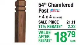 Menards 54 Chamfered Post offer