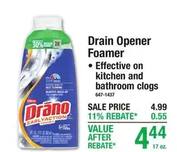 Menards Drain Opener Foamer offer
