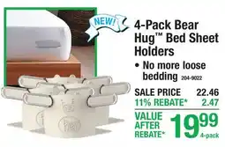 Menards 4-Pack Bear Hug Bed Sheet Holders offer