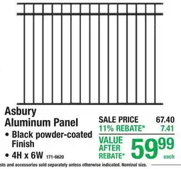 Menards Asbury Aluminum Panel offer