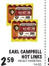Foodarama Earl Campbell hot links offer