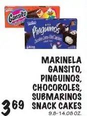 Foodarama Marinela Gansito, Pinguinos, Chocoroles, Submarinos Snack Cakes offer