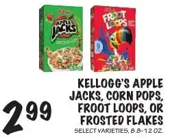 Foodarama Kellogg's apple jacks, corn pops, froot loops, or frosted flakes offer