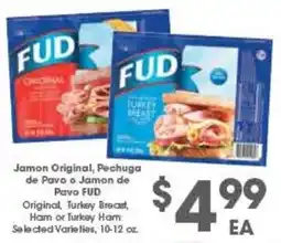 Arteagas Food Center Fud Original, Turkey Breast, Ham or Turkey Ham offer