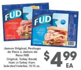 Arteagas Food Center Fud Original, Turkey Breast, Ham or Turkey Ham offer