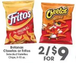 Arteagas Food Center Botanas Cheetos or Fritos offer