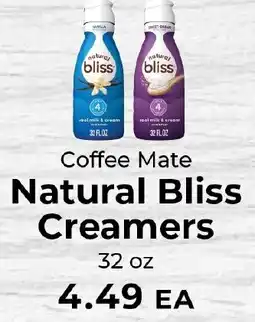 Sunset Foods Coffee Mate Natural Bliss Creamers offer