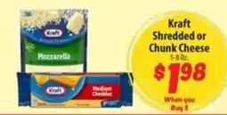 Food Giant Kraft shredded or chunk cheese offer