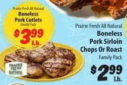 Food Giant Prairie Fresh All Natural Boneless Pork Cutlets Family Pack offer