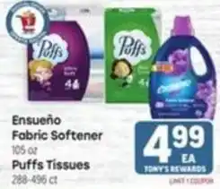 Tony’s Fresh Market Ensueño Fabric Softener offer