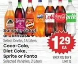 Tony’s Fresh Market Sangria, Sidral or Jarritos, Coca-Cola, Diet Coke, Sprite or Fanta offer