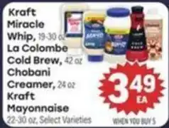 Tony’s Fresh Market Kraft Miracle Whip, La Colombe Cold Brew, Chobani Creamer, Kraft Mayonnaise offer