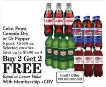 Pavilions Coke, Pepsi, Canada Dry or Dr Pepper offer