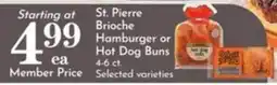 Pavilions St. Pierre Brioche Hamburger or Hot Dog Buns offer