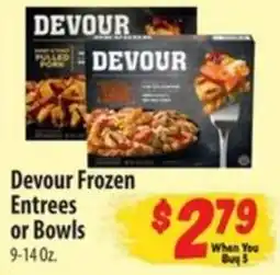 Food Giant Devour frozen entrees or bowls offer