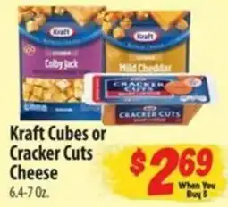 Food Giant Kraft Cubes or Cracker Cuts Cheese offer