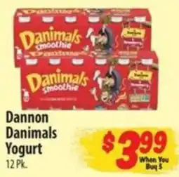 Food Giant Dannon Danimals Yogurt offer