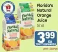 Tony’s Fresh Market Florida's Natural Orange Juice offer