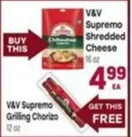 Tony’s Fresh Market V&V Supremo Shredded Cheese offer