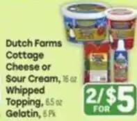Tony’s Fresh Market Dutch Farms Cottage Cheese or Sour Cream offer