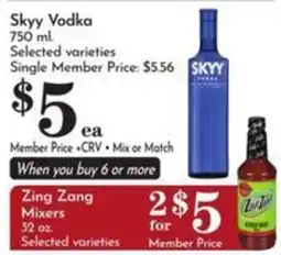 Pavilions Skyy Vodka offer