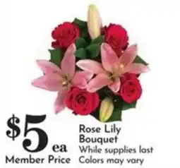 Pavilions Rose Lily Bouquet offer