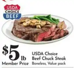 Pavilions Usda choice beef chuck steak offer
