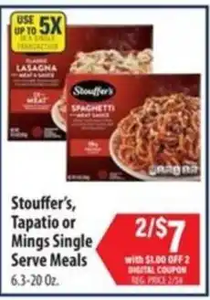 Food Giant Stouffer's, Tapatio or Mings Single Serve Meals offer