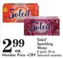 Pavilions Soleil Sparkling Water offer