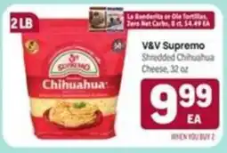 Tony’s Fresh Market V&V Supremo shredded chihuahua cheese offer
