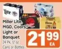 Tony’s Fresh Market Miller Lite, MGD, Coors Light or Banquet offer
