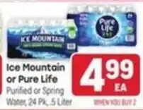 Tony’s Fresh Market Ice Mountain or Pure Life Purified or Spring Water offer