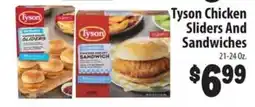 Food Giant Tyson chicken sliders and sandwiches offer