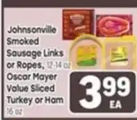 Tony’s Fresh Market Johnsonville smoked sausage links or ropes offer