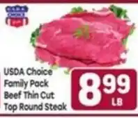 Tony’s Fresh Market Usda choice family pack beef thin cut top round steak offer