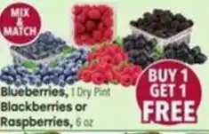 Tony’s Fresh Market Blueberries, Blackberries or Raspberries offer