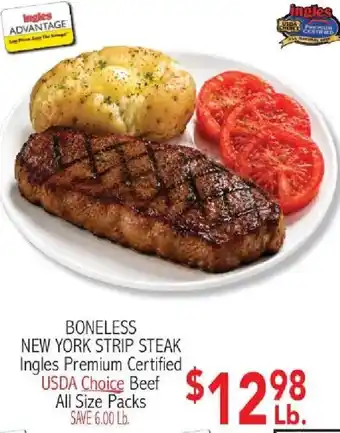 Ingles boneless new york strip steak