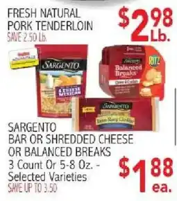 Ingles Markets Sargento bar or shredded cheese or balanced breaks offer